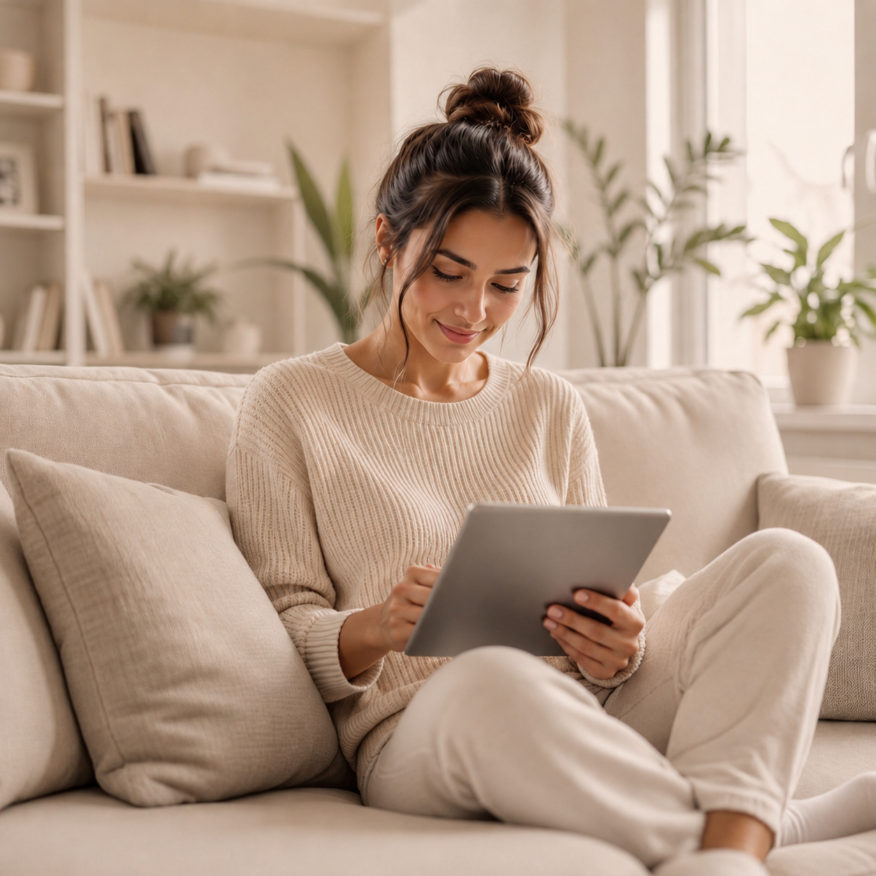 Patient completing a secure online health intake form